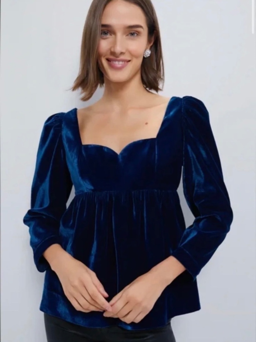 Tuckernuck Hyacinth House Sapphire Velvet Sweetheart Sue Blouse